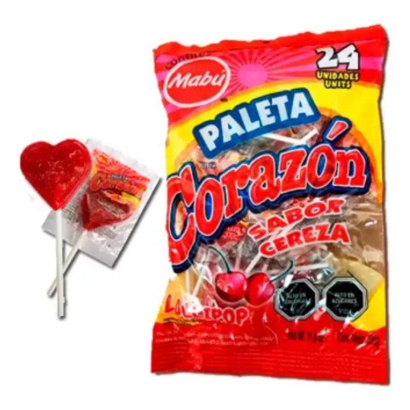 Paleta Corazón (24 Unidades ) Dulces De Cumpleaños