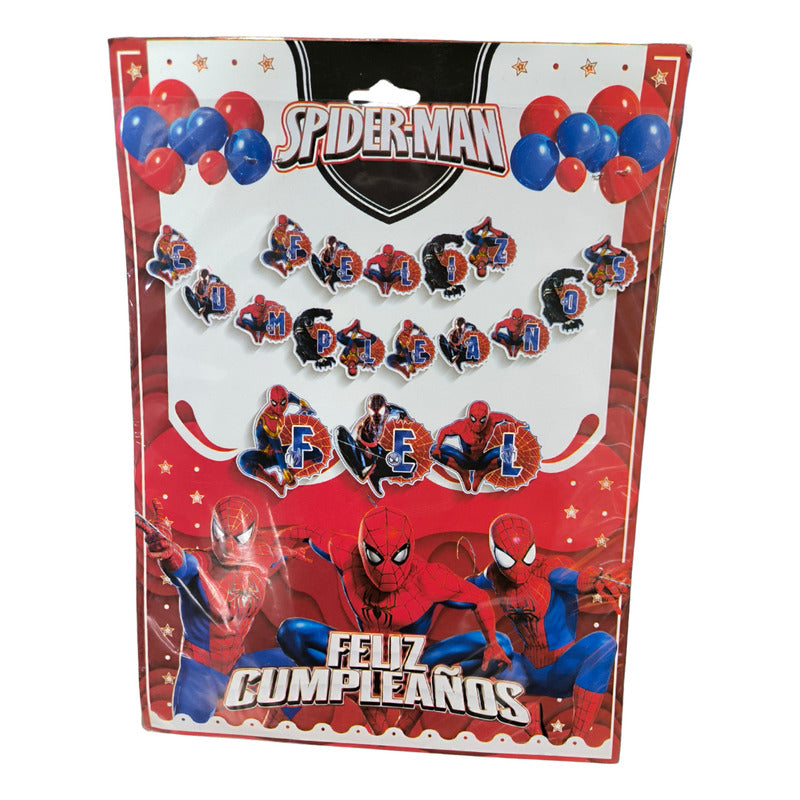 Cotillón Spiderman Guirnalda De Cumpleaños