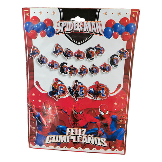 Cotillón Spiderman Guirnalda De Cumpleaños