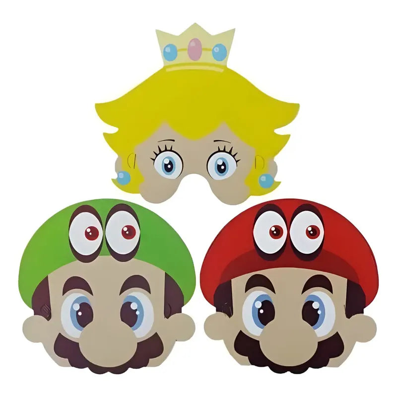 Máscaras Mario Bros Fiesta Infantil 6 Uds Color Azul Party Mario Bross