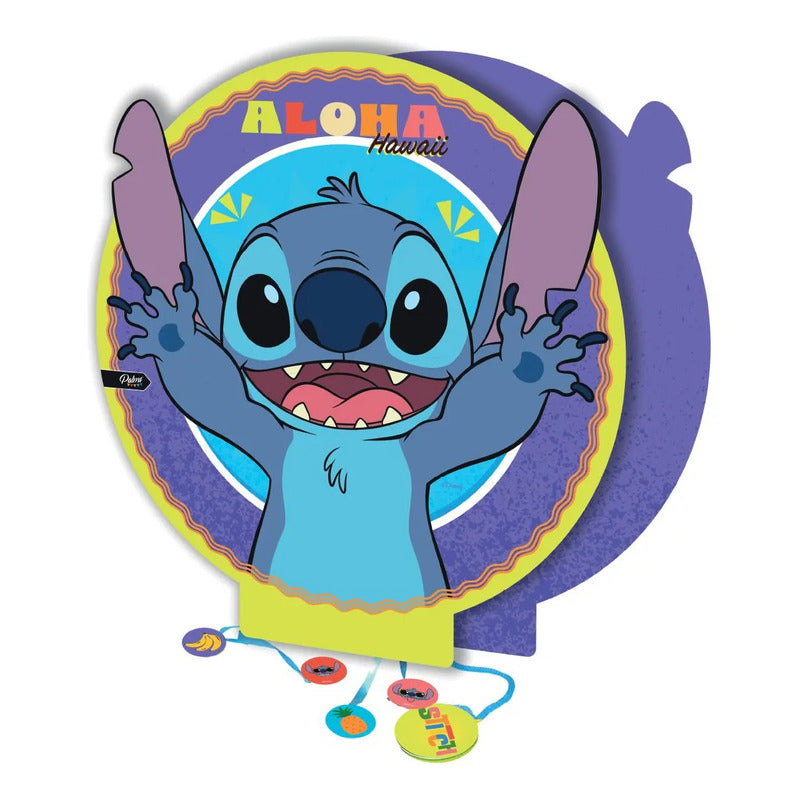 Piñata De Cumpleaños Stitch 2d Cotillón Celeste