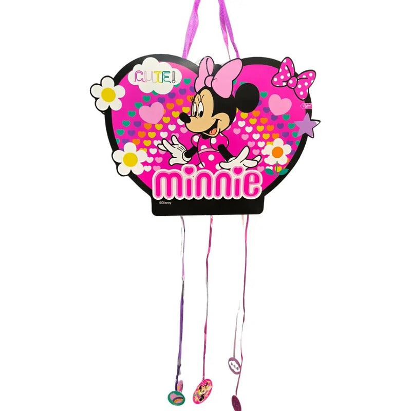 Piñata 3d Cumpleaños Minnie Mouse Cotillón Fucsia Minnie