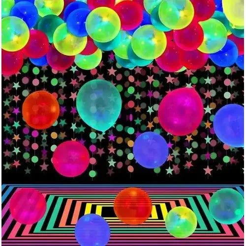 12 Globos Flúor - Neon De Latex Surtido