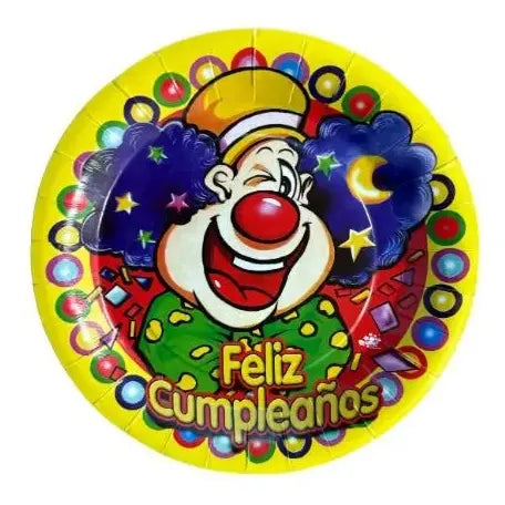 Pack 6 Platos Cumpleaños Cotillón Retro Vintage Ochentero