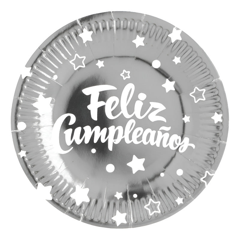 Pack 10 Platos De Feliz Cumpleaños Con Diseño