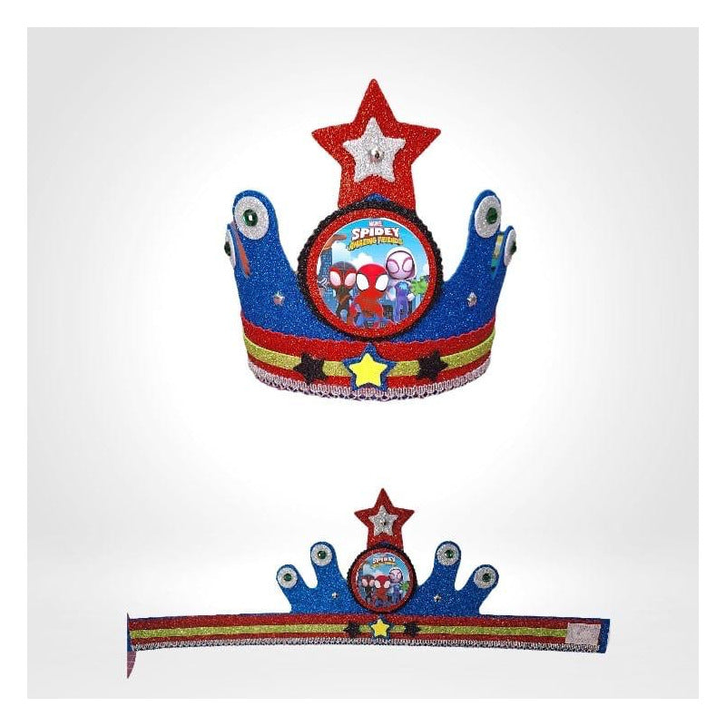 Corona De Cumpleaños Festejado Spidey Y Sus Amigos Azul