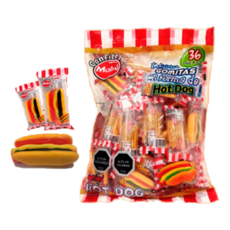 Gomitas De Dulces Mini Hot Dog ( 36 Unidades )