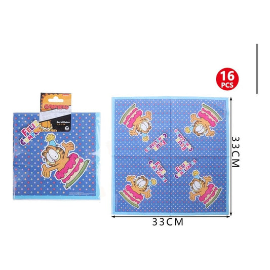 Pack 16 Servilletas Desechables Cumpleaños Garfield
