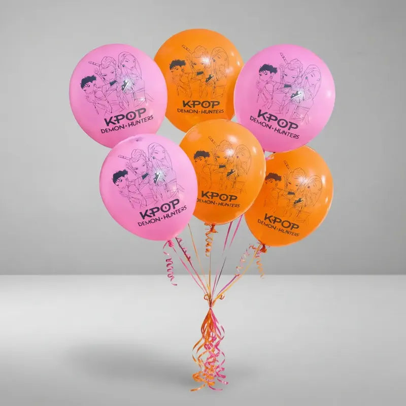 Pack 12 Globos Látex Cumpleaños Guerreras Kpop Demon Hunters Surtido