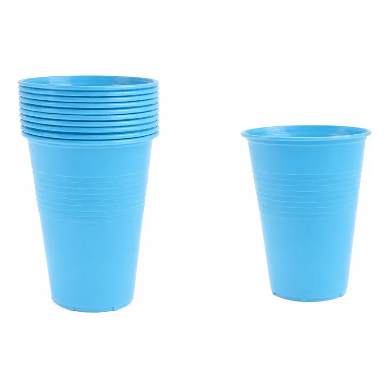 Pack 50 Vasos Plásticos De Color Para Fiestas 10oz - 300cc Celeste