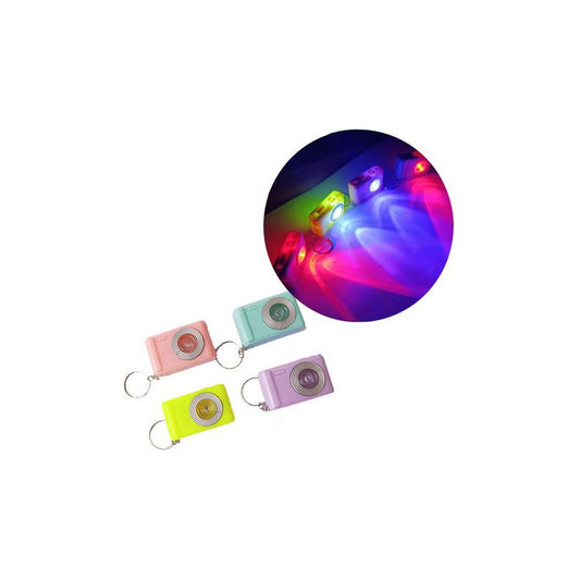 12 Llaveros Cámaras Fotográficas Con Luz Souvenirs Cumpleaño Surtido