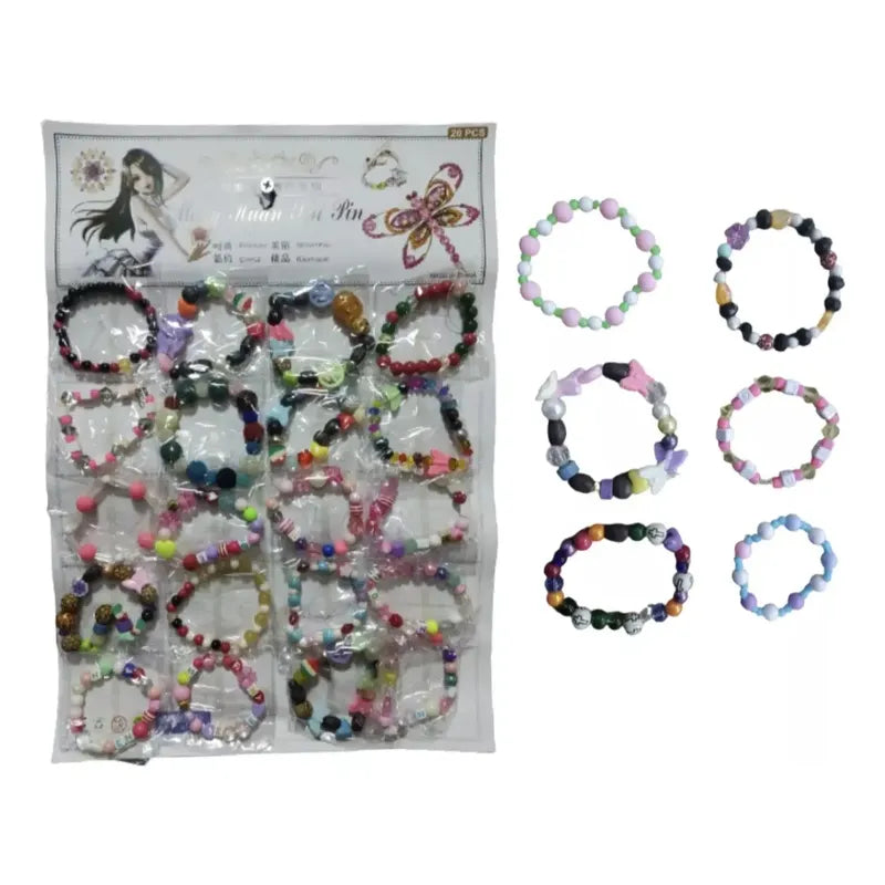 Pack 20 Juguetes De Sorpresa Cumpleaños Pulseras Niñas