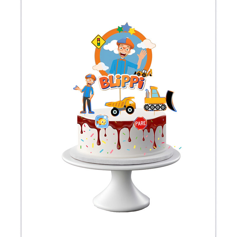 Topper Para Torta De Cumpleaños Blippi Naranja