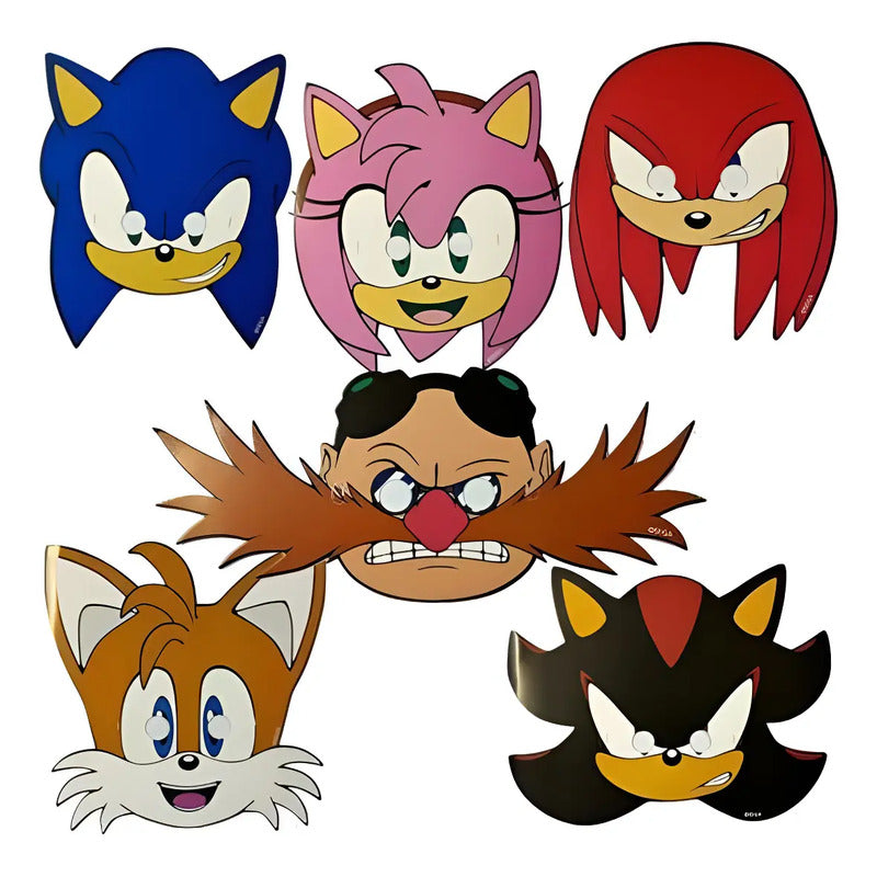 Set Máscaras Personajes Sonic ( 6 Unidades ) Surtido Sonic