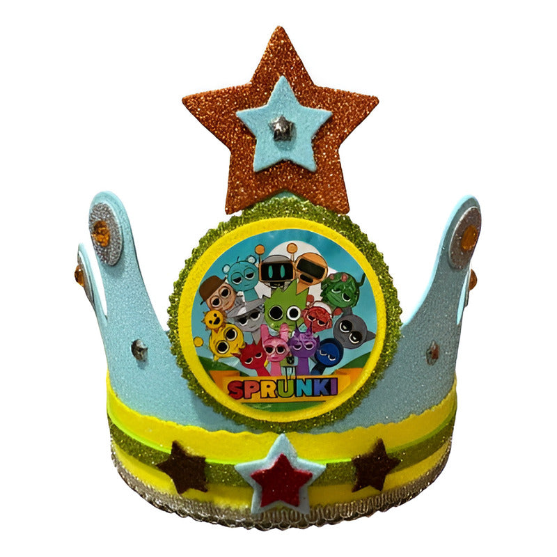 Corona De Cumpleaños Festejado Sprunki Cotillón Rojo