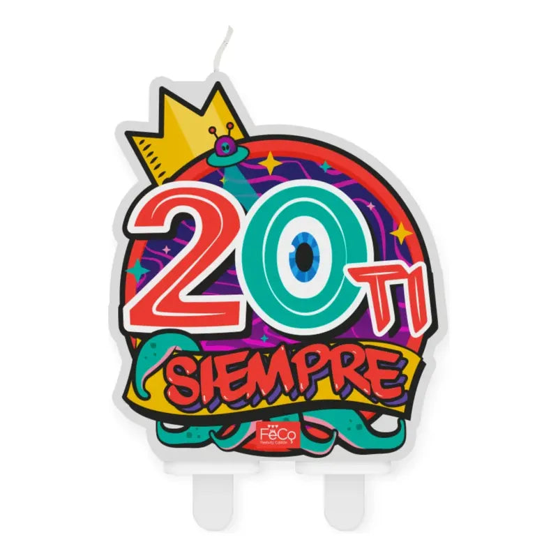 Vela Cumpleaños 20 Y Siempre Diseño Urbano
