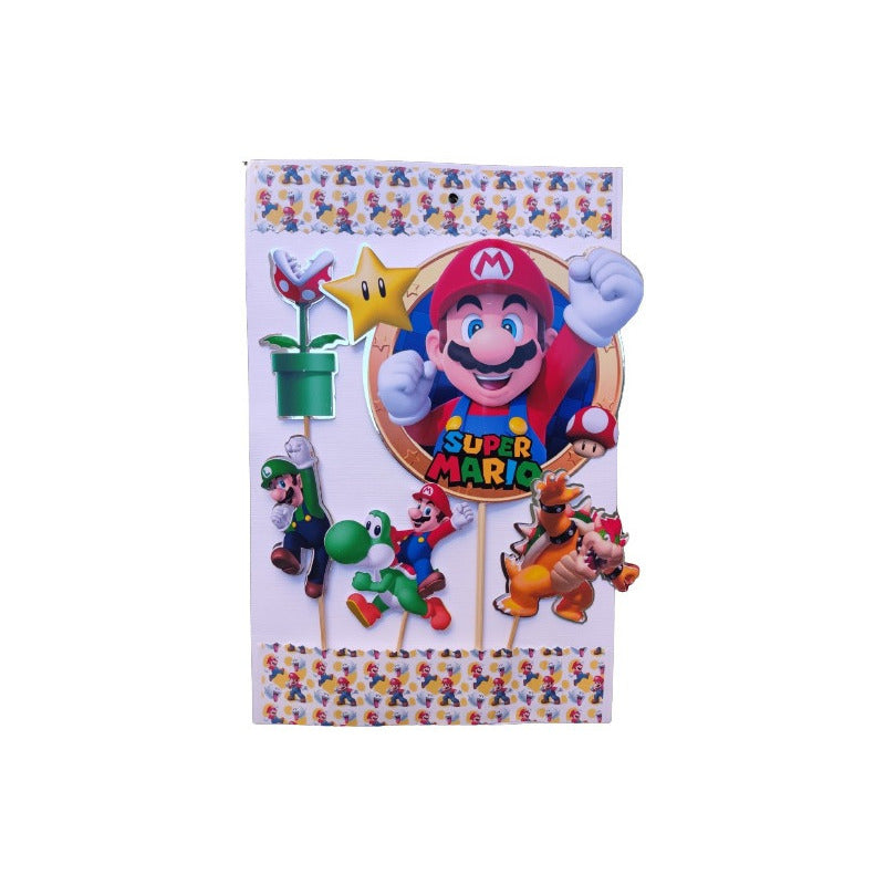 Topper Para Torta Súper Mario Bross 4 Unidades