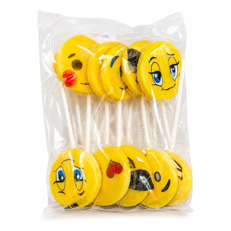 X 10 Paleta Emoji Dulces Para Fiestas Y Cumpleaños Cotillón