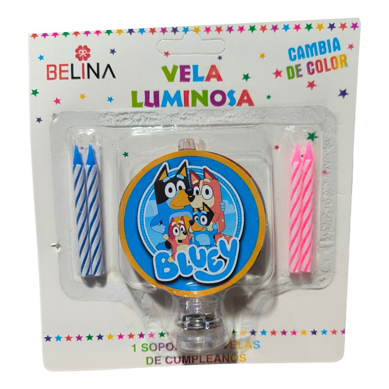 Vela Luminosa De Cumpleaños Bluey Bingo