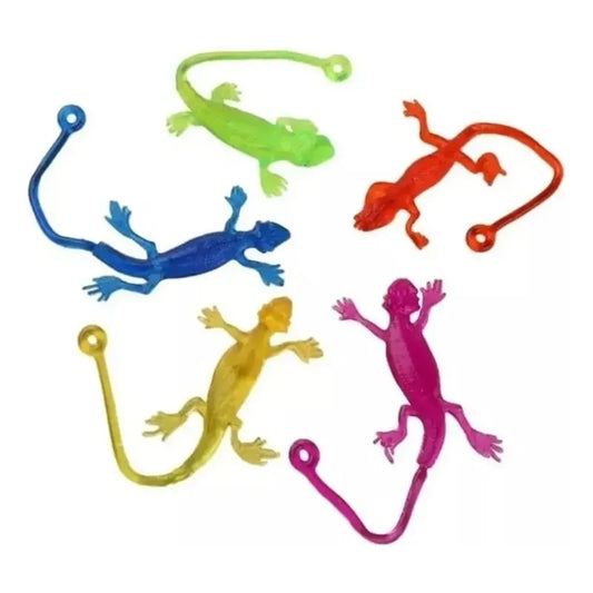 20 Juguetes De Sorpresa De Cumpleaños Pegaloco Lagartija Multicolor