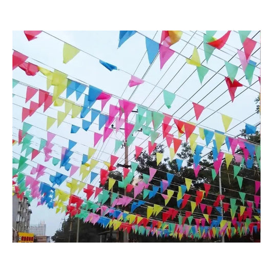 Cotillón Decorativo Banderín De Colores De Tela 7 Mts