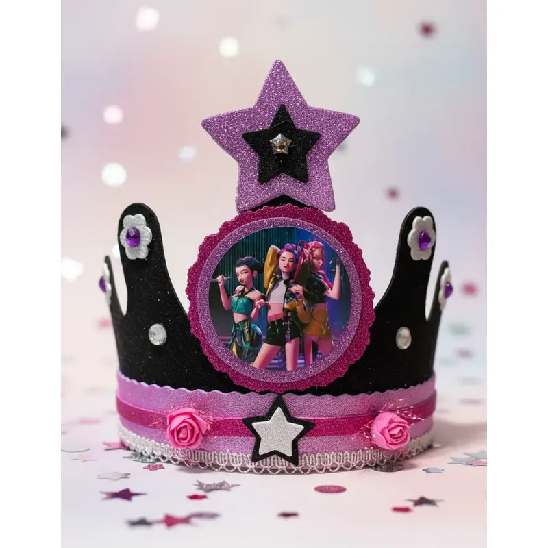 Corona Cumpleaños Festejado Guerreras Kpop Violeta