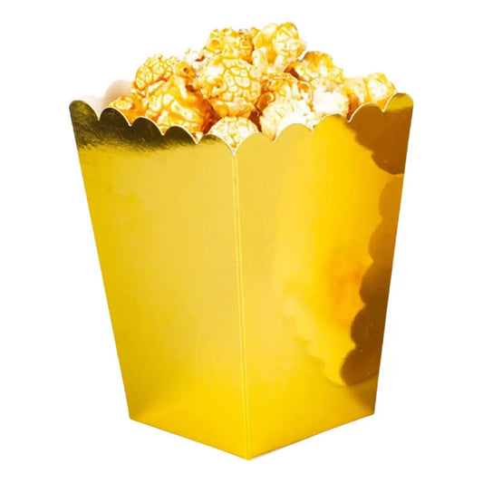 X 6 Cajas Metalizadas Para Cabritas Y Palomitas Fiesta