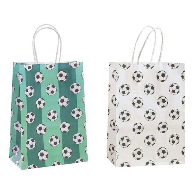 Pack 12 Bolsas Cumpleaños Futbol 16x21 Cm Fútbol