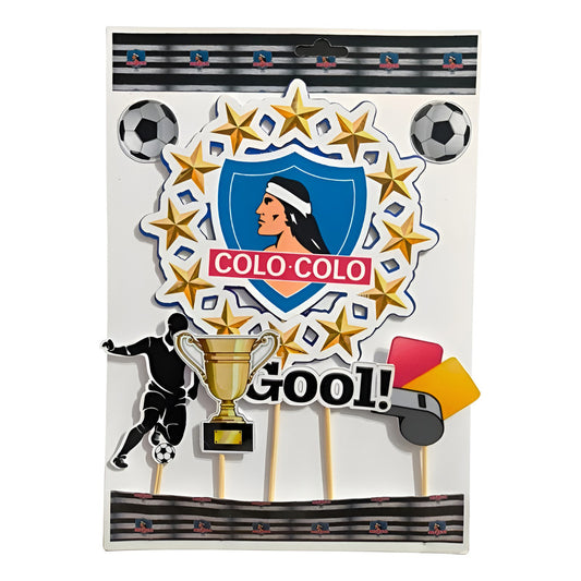 Topper Torta Cumpleaños Colo Colo ( 5 Unidades )