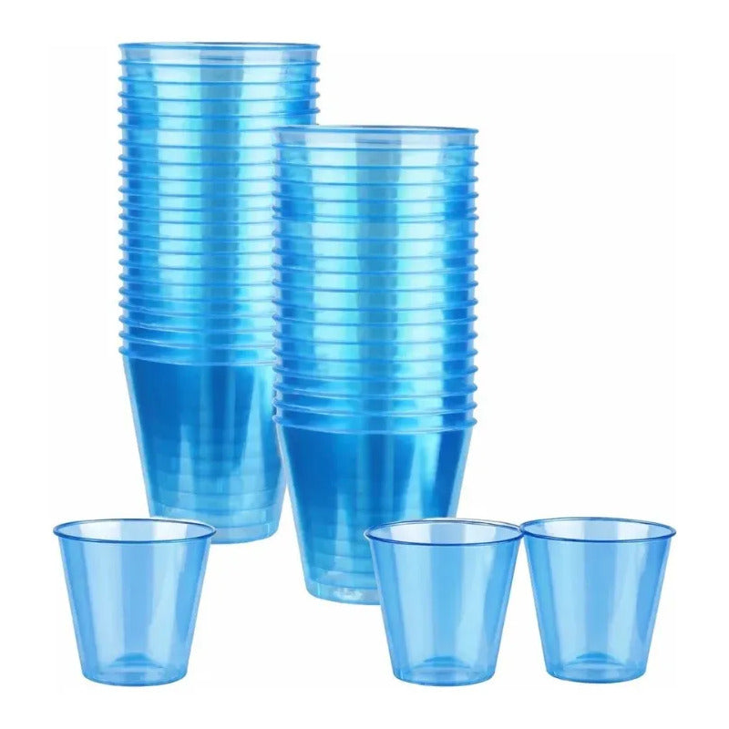Mini Vasos Acrílicos 45 Ml Shot O Postres (30 Unidades) Azul