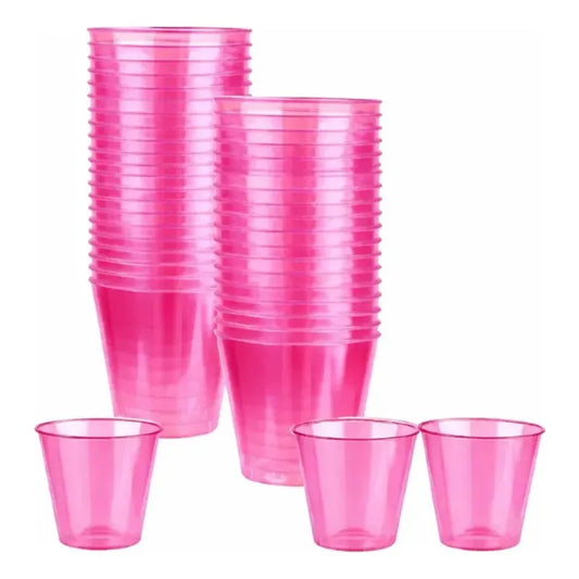 Mini Vasos Acrílicos 45 Ml Shot O Postres (30 Unidades) Fucsia