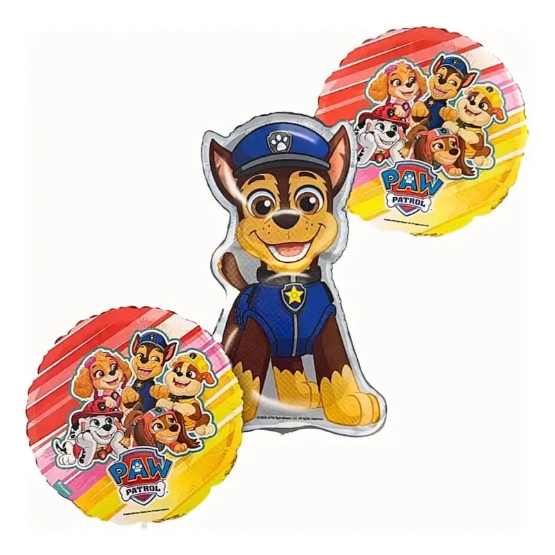 Globos Papel Metalizado Cotillón Activarte Patrol Redondo Multicolor 45 Paw Patrol - 3 Unidades