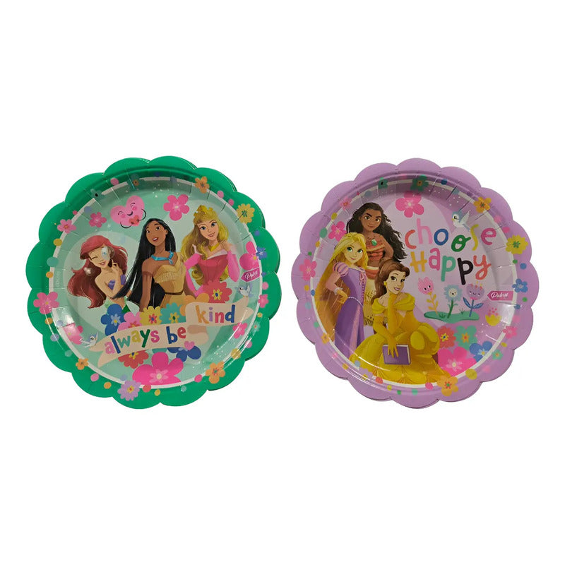 Pack 6 Platos Cumpleaños Princesas Disney Y Rapunzel Surtido