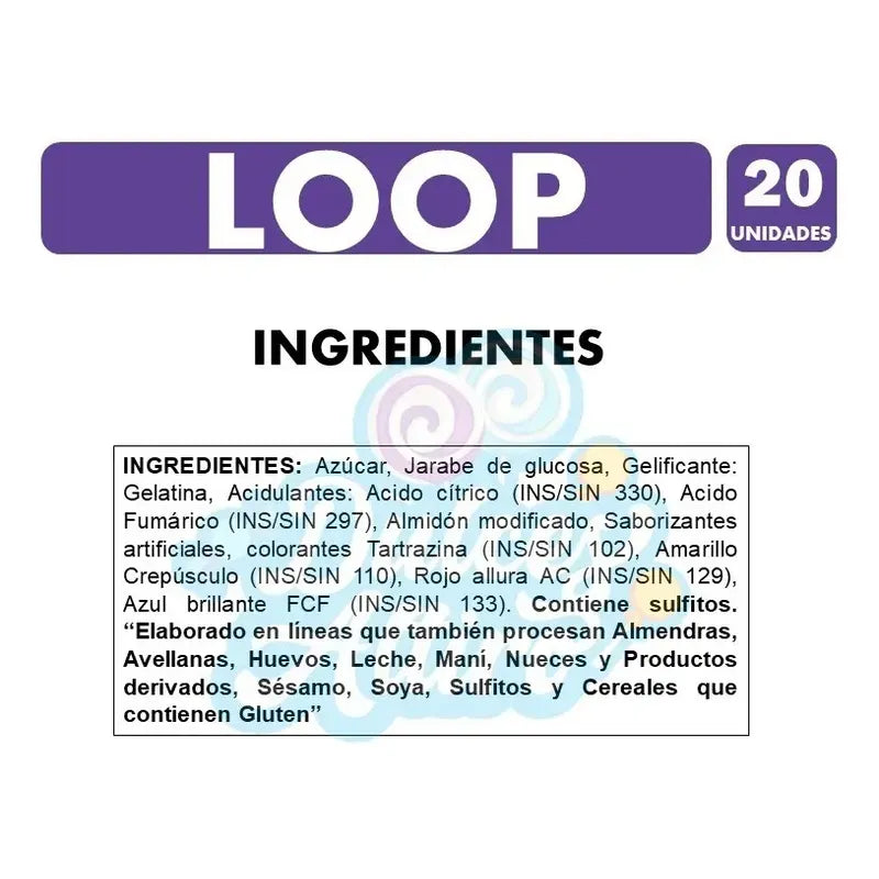 Gomitas Acidas Recubiertas De Azúcar Loop 500gr
