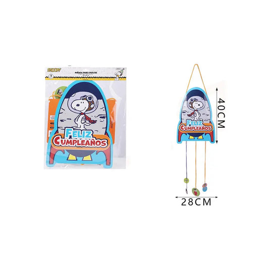 Piñata Cumpleaños Snoopy Cotillón Decoración Azul Snoopy
