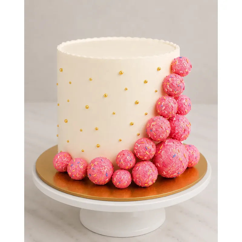 Adorno Decorativo Para Torta Topper Esferas X 20 Unidades Rosa