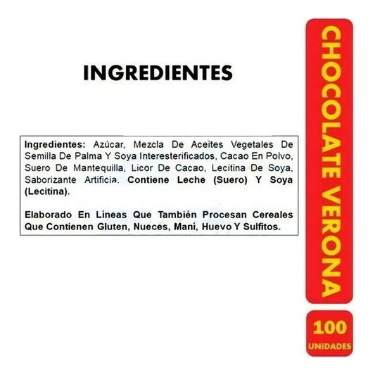100 Chocolates Verona Bolsa 680 Gr