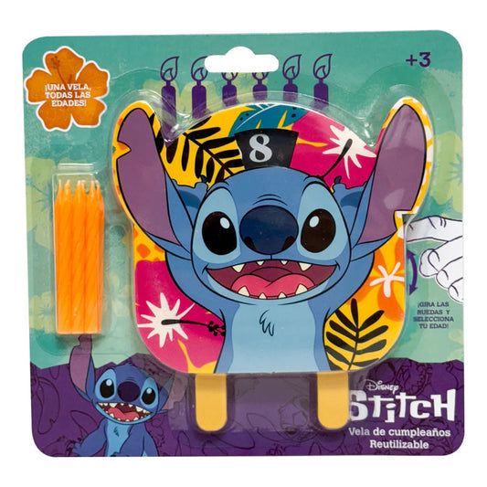 Vela Reutilizable De Cumpleaños Stitch Con Edad