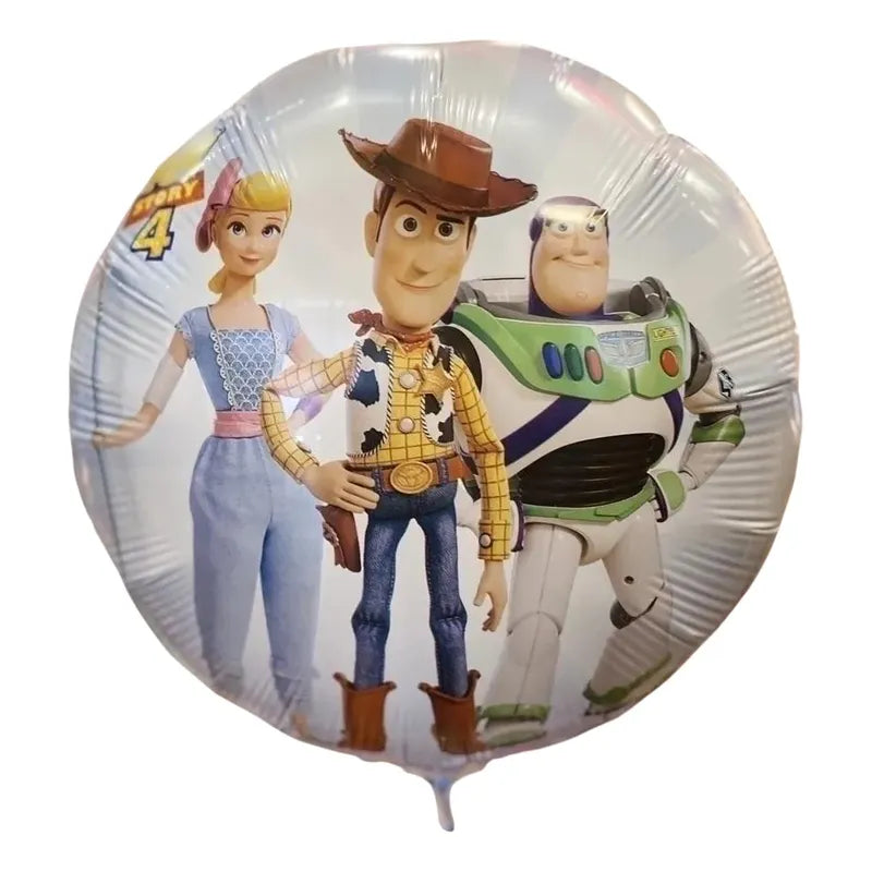 Pack 10 Globo Metálico Redondo Toy Story 4 Cumpleaños Azul Acero