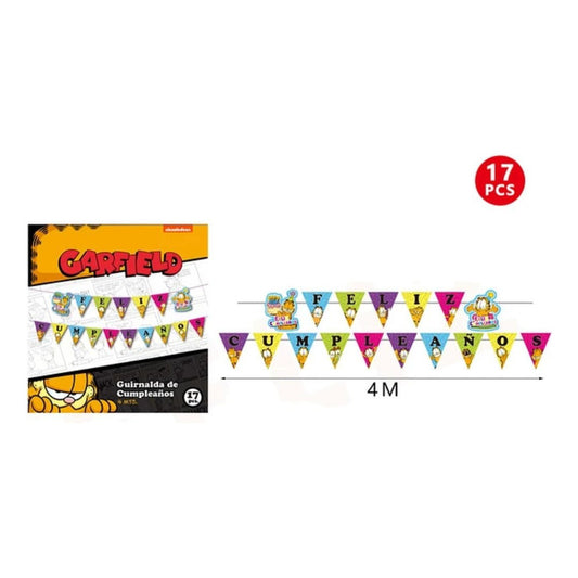 Cotillón Garfield Guirnalda De Cumpleaños