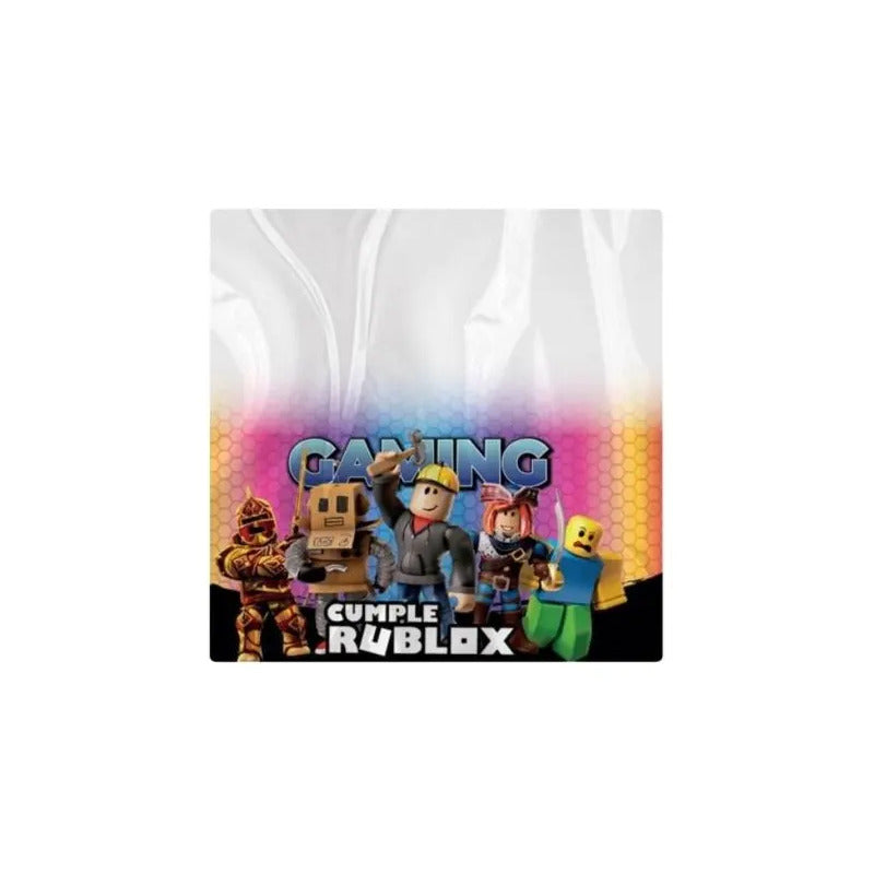 Mantel Plástico De Cumpleaños Roblox 130 X 170 Cm Azul Liso