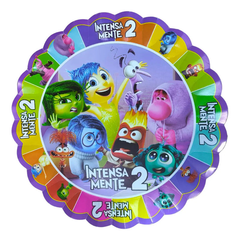 Pack 4 Bandejas Cumpleaños Intensamente ( Cartón 32 Cm ) Morada