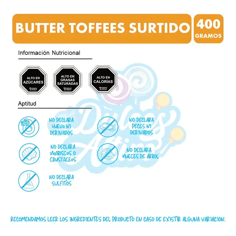 Butter Toffes Surtido ( Contiene 66 Unidades)
