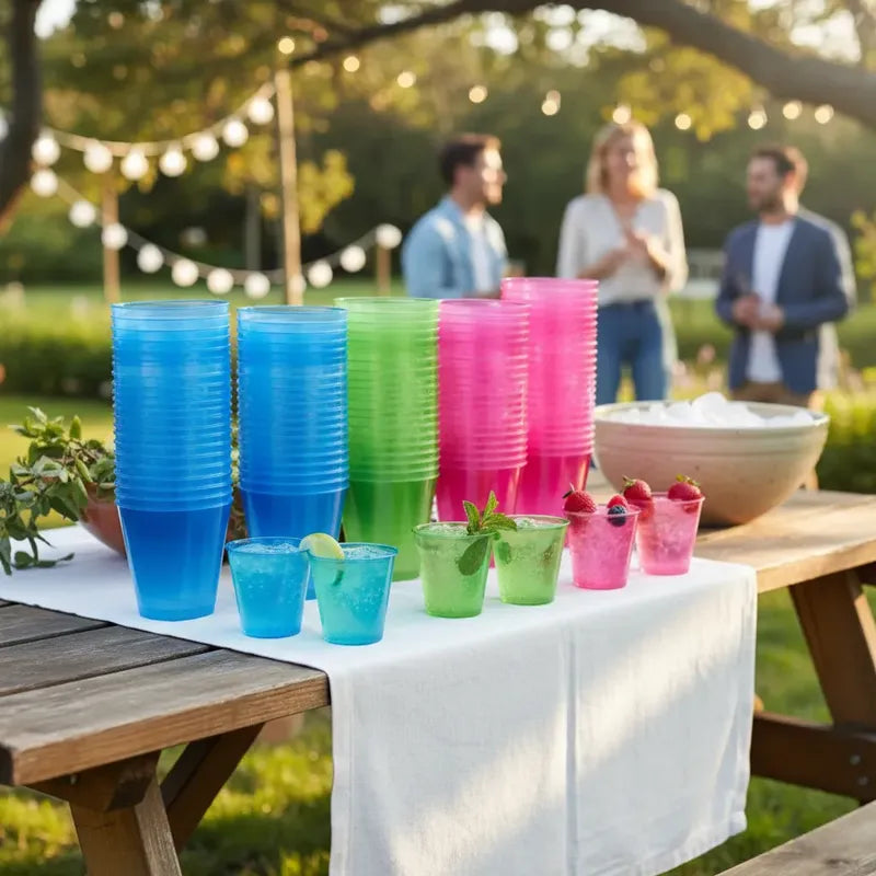 Mini Vasos Acrílicos 45 Ml Shot O Postres (30 Unidades) Fucsia