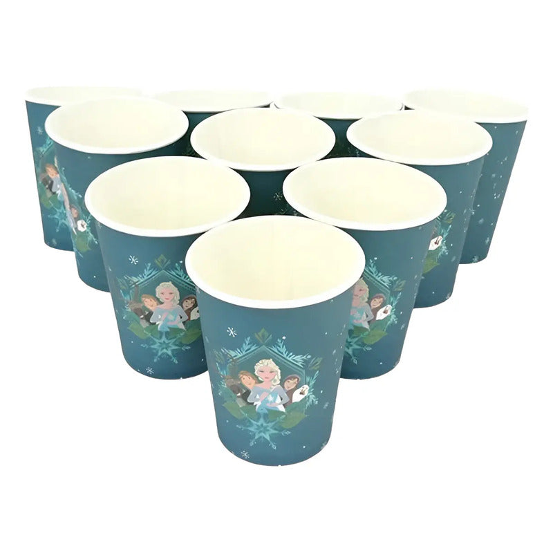 Vasos Cumpleaños Frozen Cotillón X 10 Unidades Celeste