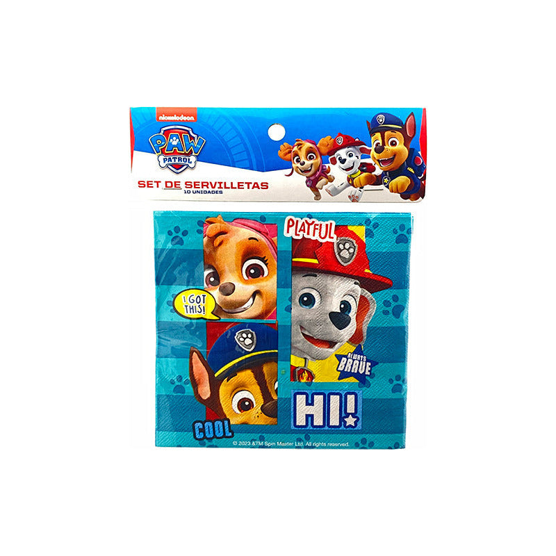 Pack 10 Servilletas Cumpleaños Paw Patrol