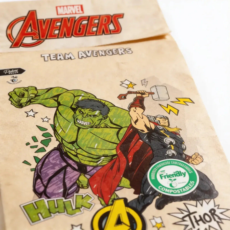 Bolsa De Dulces Compostables Avengers 6 Unidades Azul