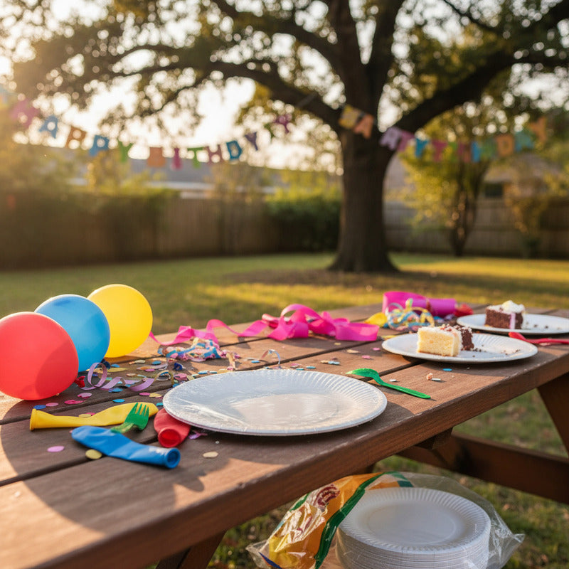 Pack 50 Plato De Torta De Cartón Cumpleaños