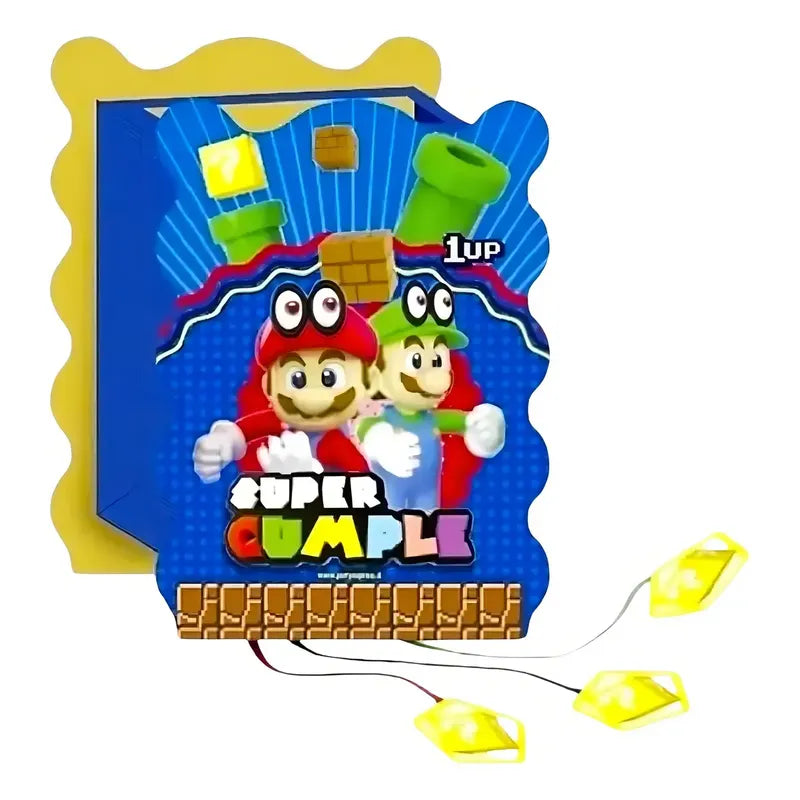 Piñata 3d Super Mario Bros Party Express 40x29 Cm Decoración Cumpleaños