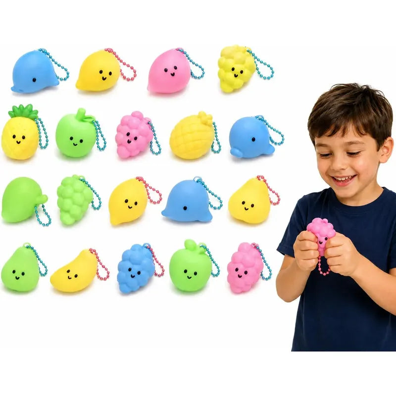 24 Llaveros Squishy Antiestrés Juguete Kawaii Frutas Surtida Surtido